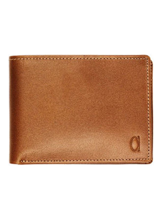 ألفا للمصنوعات الجلدية محفظة ثنائية الطي مع جيب للعملات المعدنية بني - Image 1