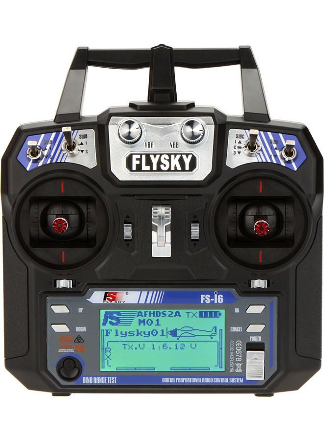 Flysky - Radio System Transmitter for RC Helicopter Glider With FS-iA6 Receiver Mode 2 23x10.5x21cm - Image 1