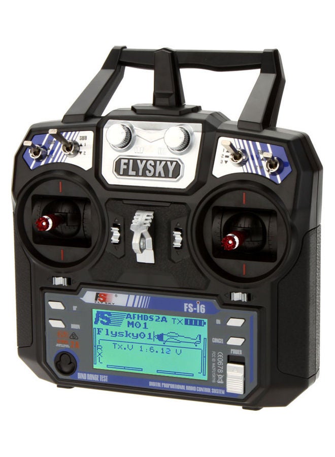 Flysky - Radio System Transmitter for RC Helicopter Glider With FS-iA6 Receiver Mode 2 23x10.5x21cm - Image 1