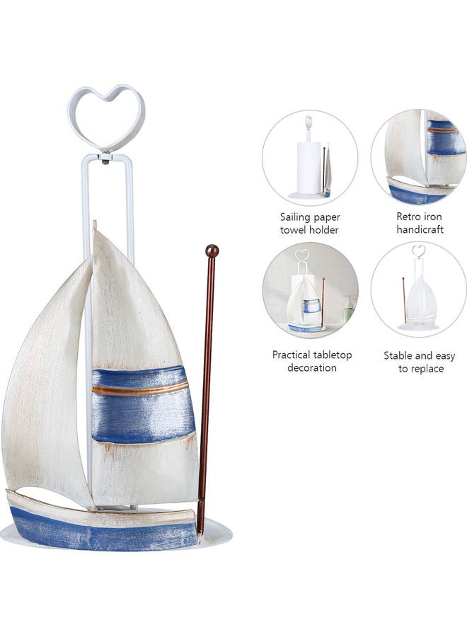 TOOARTS Sailing Boat Paper Towel Holder Multicolour 31 X 18.5 X 19.5cm - Image 5