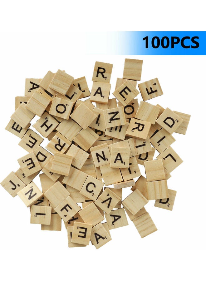 مجموعة ألواح خشبية بتصميم حروف من 100 قطعة - Image 1