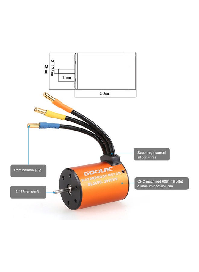 GoolRC Brushless Motor With 60A ESC Combo Set For 1/10 RC Car Truck 10.5x6x8cm - Image 4