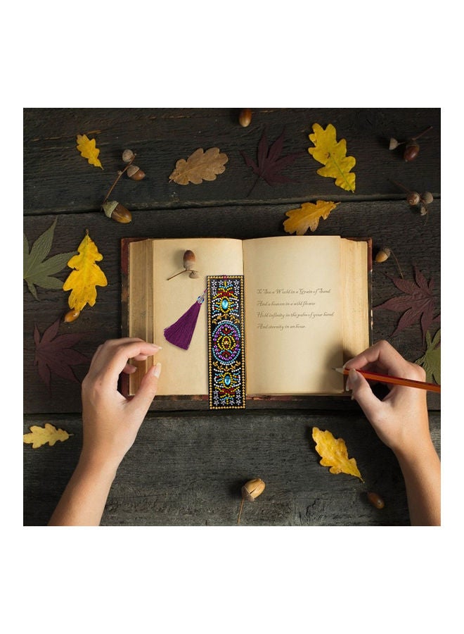 Multicolor 5D Special Shaped Diamond Leather Book Marker with Tassel DIY Embroidery Crafts  - Image 3
