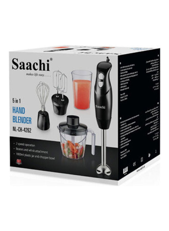 Saachi - Multi-Purpose 5 In 1 Hand Blender With Jar NL-CH-4262 Black - Image 1