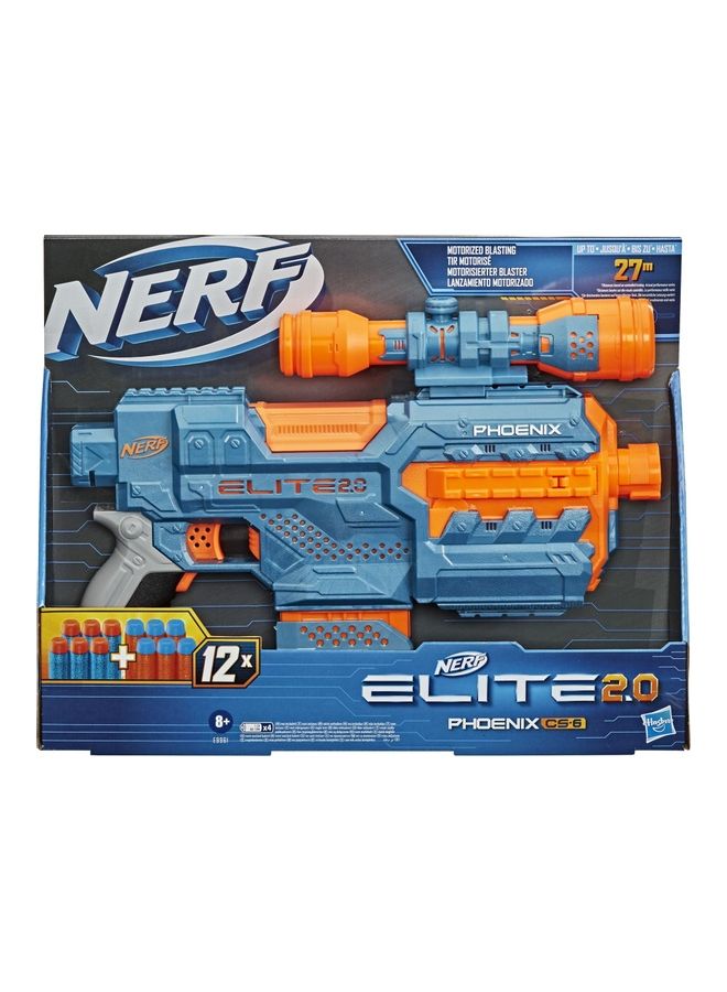 NERF Elite 2 0 Phoenix Cs 6 Motorized Blaster With Dart 6.6 x 40.64cm - Image 1