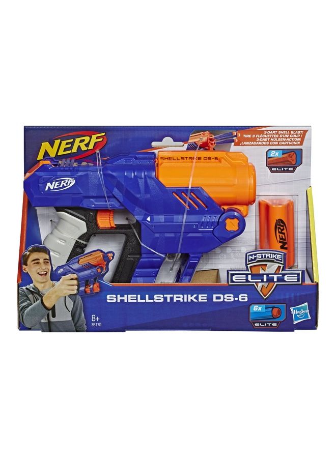 NERF Elite Shells-Trike Ds 6 Blaster With Darts 6.6 x 33.02cm - Image 2