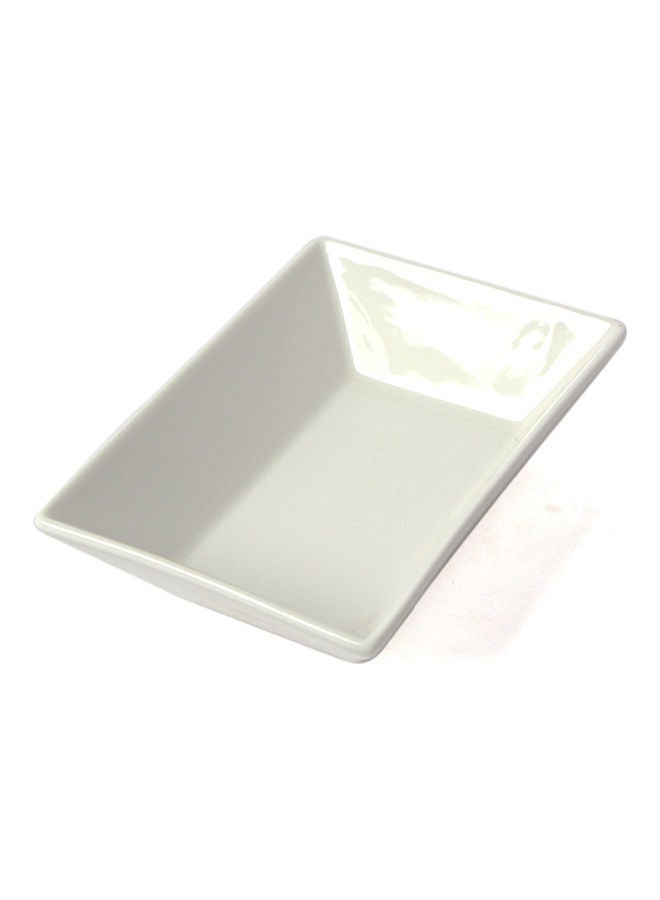 Squalo Porcelain Serving Rectangle Plate White 9x12cm - Image 1