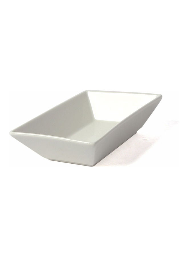 Squalo Porcelain Serving Rectangle Plate White 9x12cm - Image 2