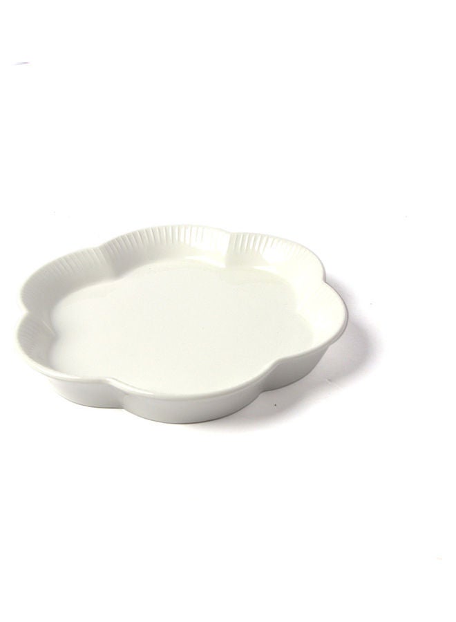 Squalo Rose Shaped Elegant Serving Flat Plate White 20.3cm - Image 2