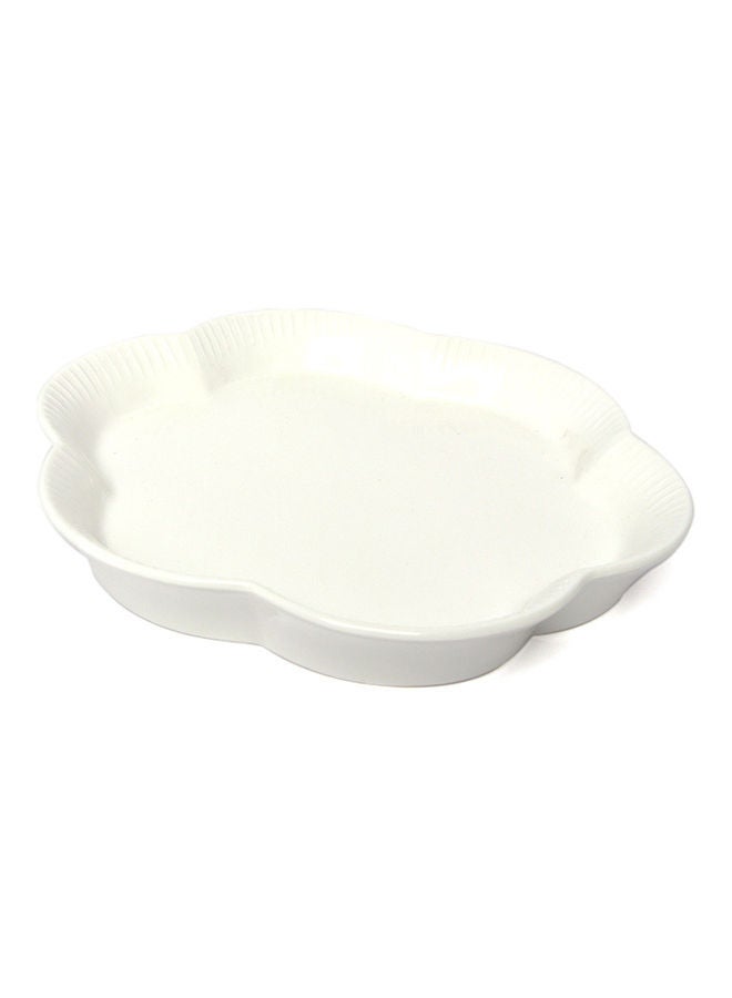Squalo Rose Shaped Elegant Serving Flat Plate White 20.3cm - Image 3