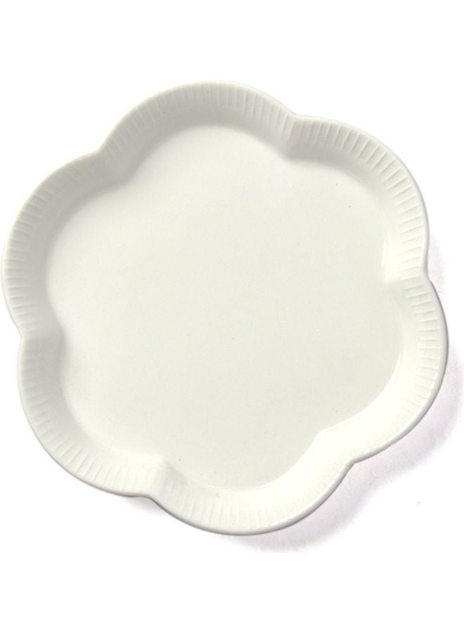 Squalo Rose Shaped Elegant Serving Flat Plate White 20.3cm - Image 4