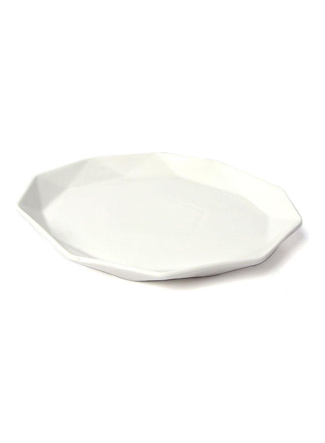 Elegant Porcelain Serving Round Plate With Ribbed Edges White 25cm - v1613925323/N44665163A_2