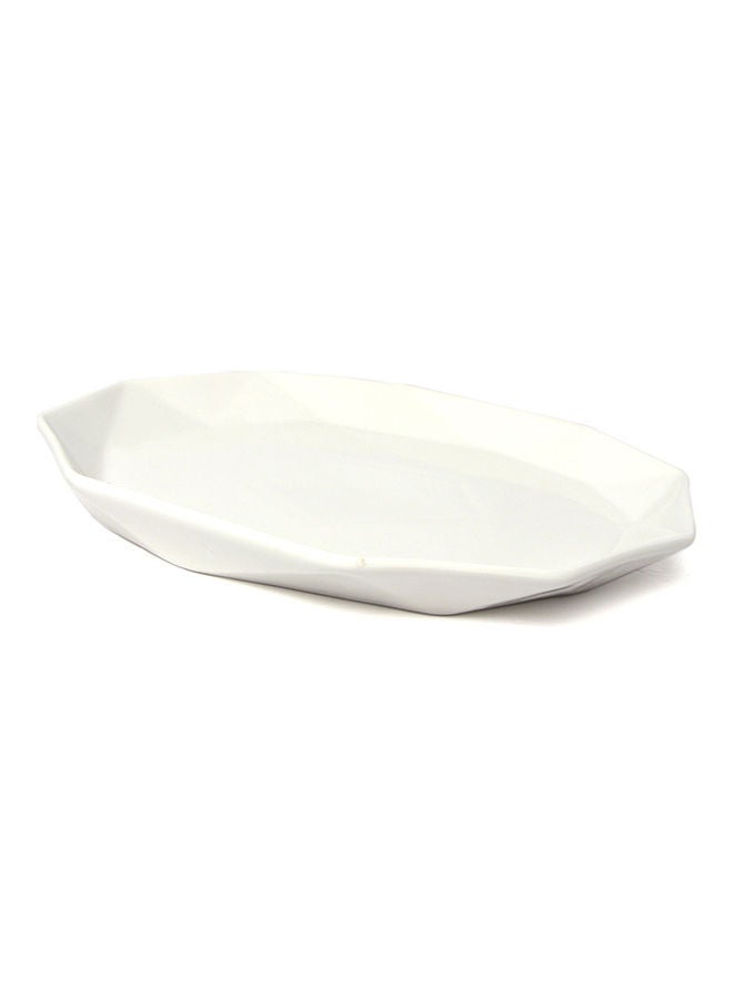 Elegant Porcelain Serving Round Plate With Ribbed Edges White 25cm - v1613925323/N44665163A_3