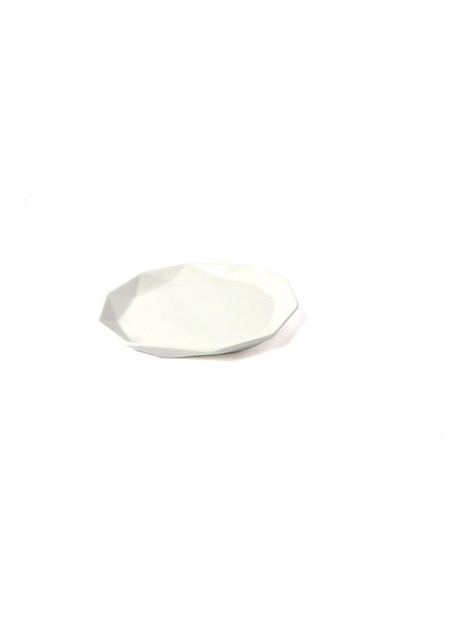 Squalo - Elegant Serving Round Plate With Ribbed Edges White 20.3cm - Image 1