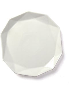 Elegant Serving Round Plate With Ribbed Edges White 20.3cm