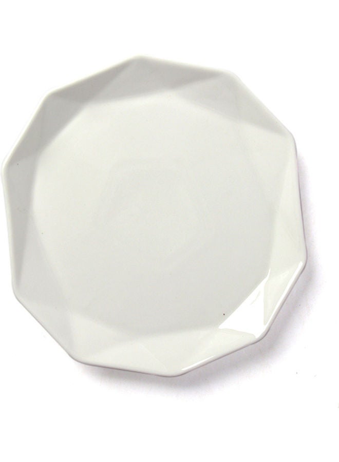 Squalo - Elegant Serving Round Plate With Ribbed Edges White 20.3cm - Image 1
