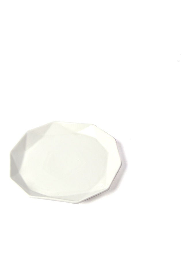 Squalo - Elegant Serving Round Plate With Ribbed Edges White 20.3cm - Image 1