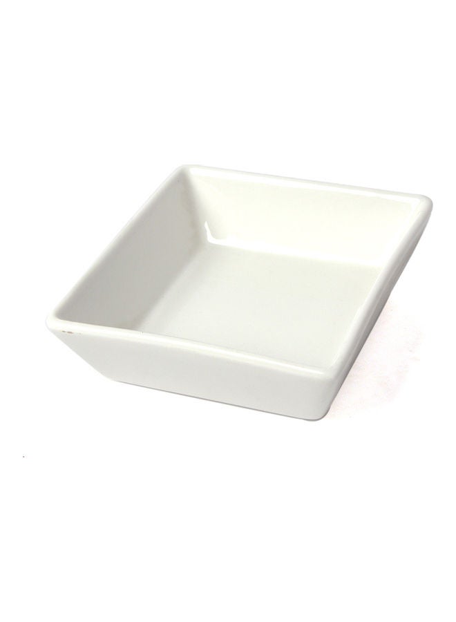 Squalo Porcelain Serving Flat Square Plate White 11.5x3.5cm - Image 1