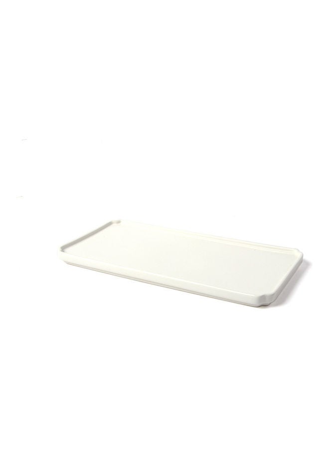 Squalo Porcelain Serving Rectangle Plate White 10x5cm - Image 1