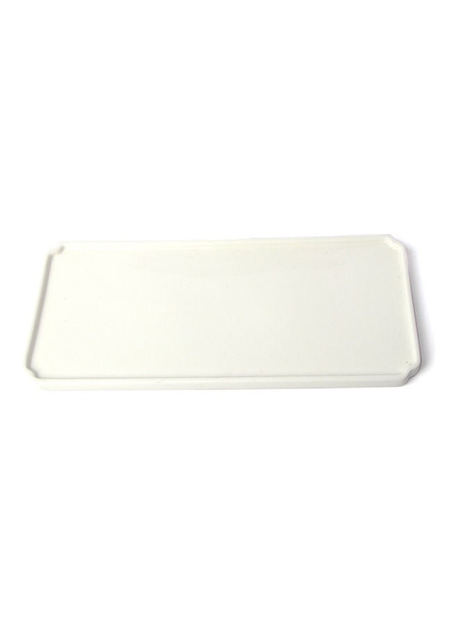 Squalo Porcelain Serving Rectangle Plate White 10x5cm - Image 2
