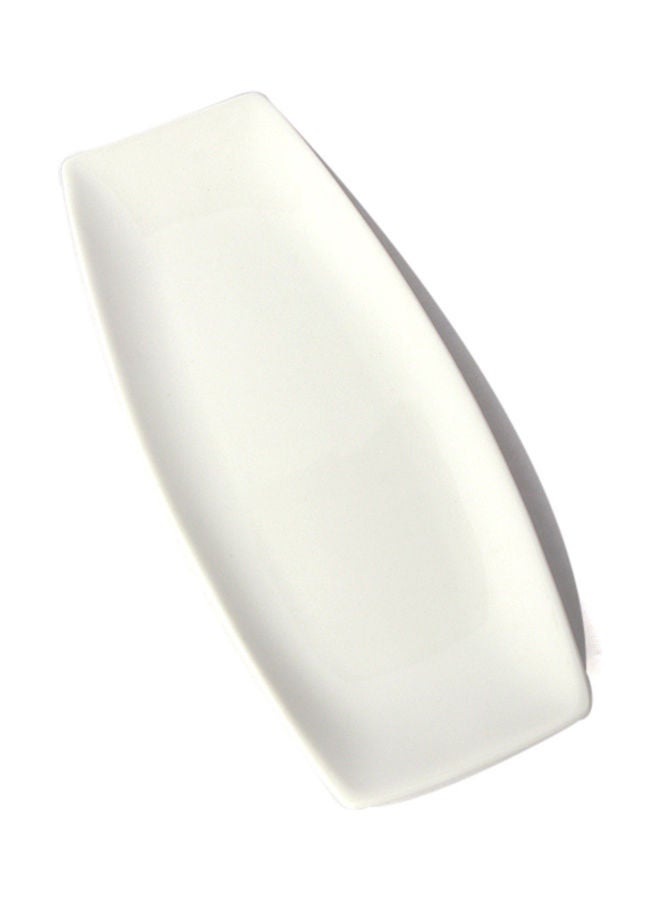 Squalo Porcelain Serving Flat Rectangle Plate White 22cm - Image 1