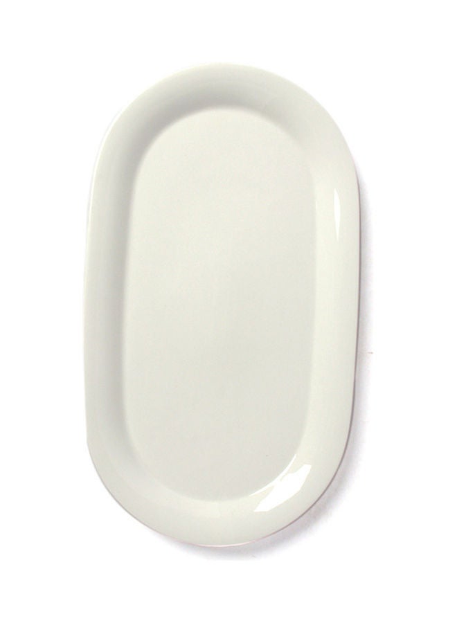 Squalo Elegant Oval Serving Plate White 36.5x20.5cm - Image 1