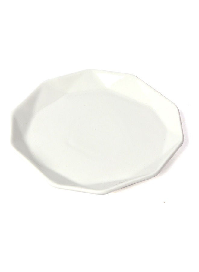 Squalo Elegant Porcelain Serving Round Plate With Ribbed Edges White 15cm - Image 1