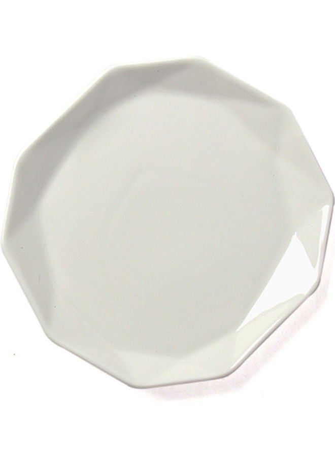 Squalo Elegant Porcelain Serving Round Plate With Ribbed Edges White 15cm - Image 4