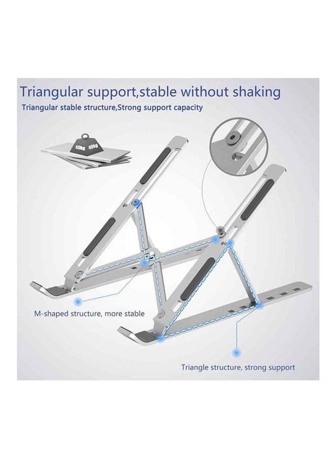 Aluminium Foldable Stand  Notebook Support Laptop Base Macbook Pro Holder Adjustable Bracket silver - Image 2