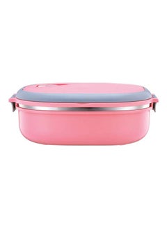 Royalford Stainless Steel Lunch Box Square Pink 900ml  - Image 1