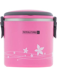 Royalford 2 In 1 Stainless Steel Lunch Box Pink 1.8Liters  - Image 1