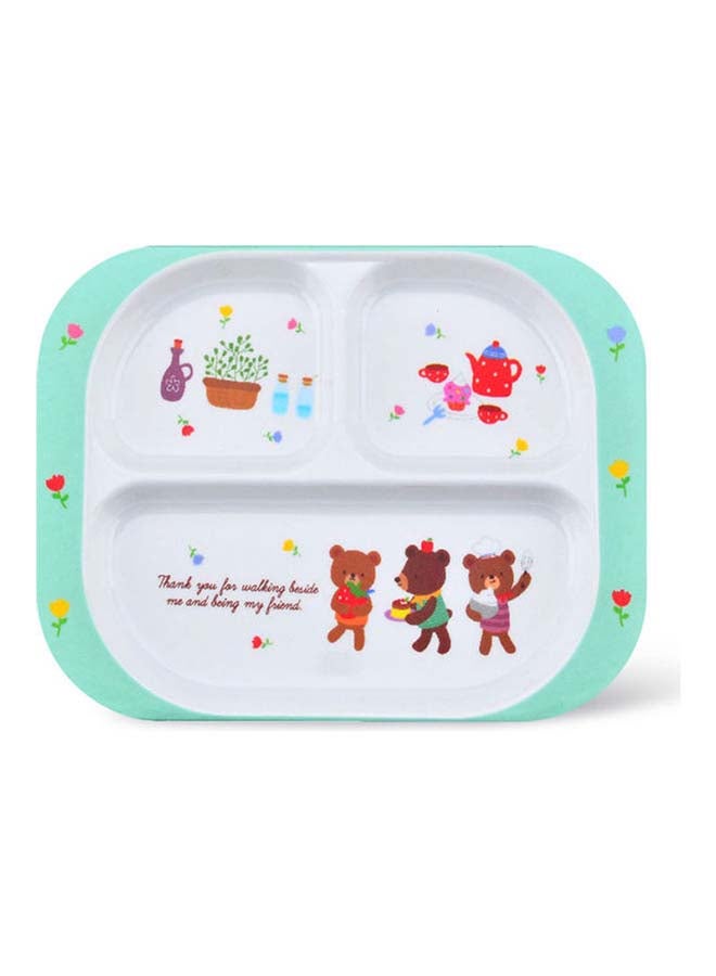 Royalford - Melamine Baby Plate White/Blue 25.6X18.8X2 - Image 1