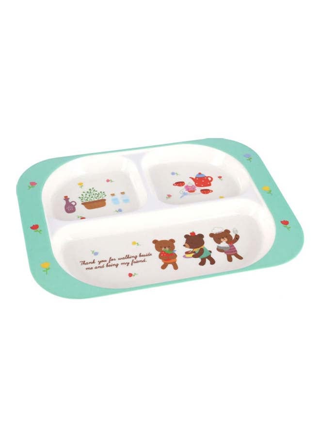 Royalford - Melamine Baby Plate White/Blue 25.6X18.8X2 - Image 1