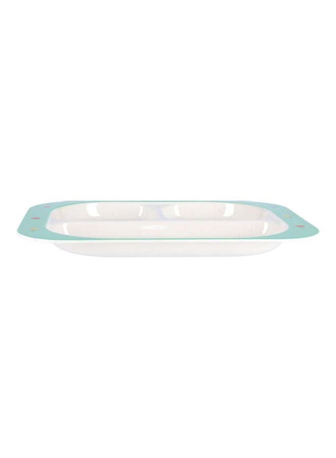 Royalford - Melamine Baby Plate White/Blue 25.6X18.8X2 - Image 1