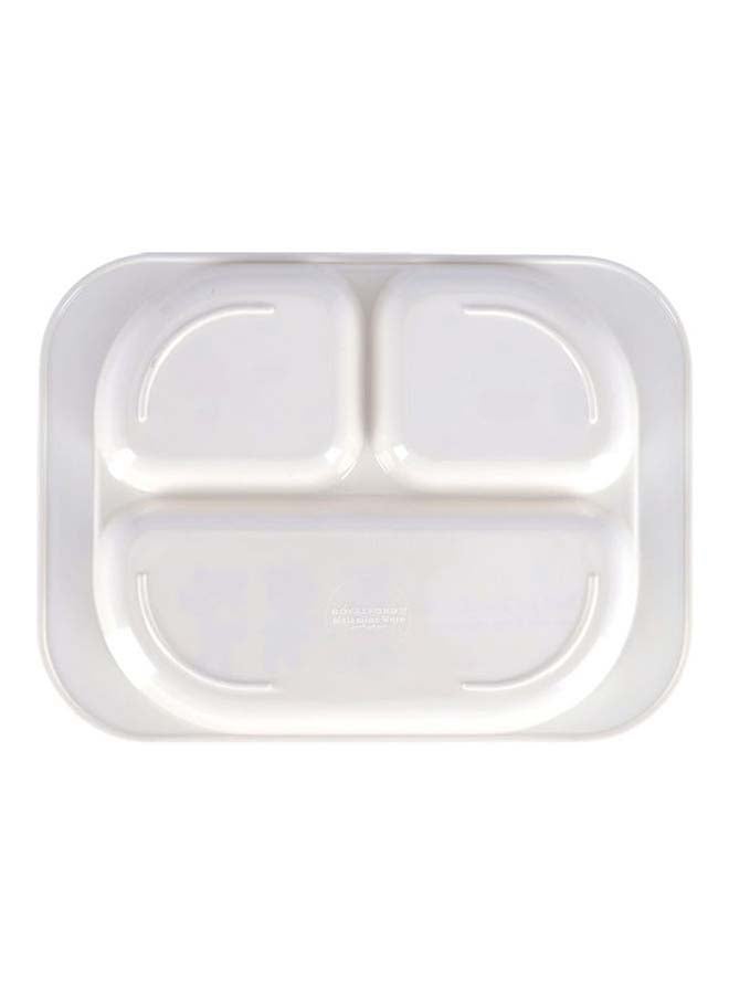 Royalford - Melamine Baby Plate White/Blue 25.6X18.8X2 - Image 1
