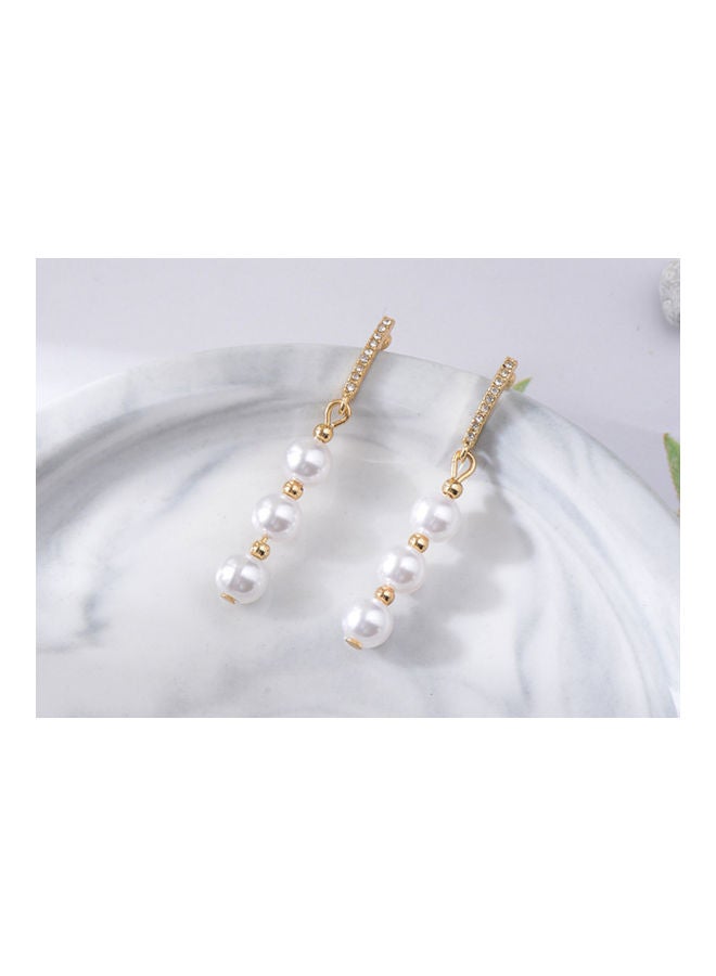 J&J Pearl Beaded Dangle Earrings  - Image 2