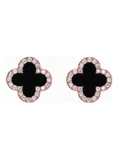 S925 Silver Needle Lucky Clover Classic Diamond Star Love Square Earrings
