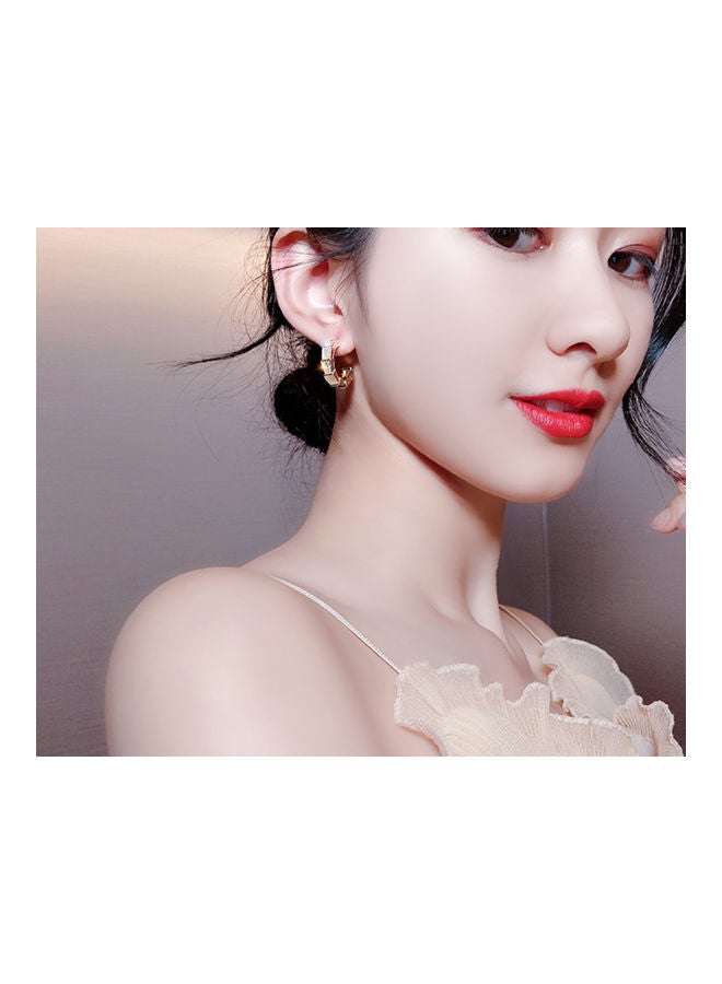J&J - S925 Silver Needle Ring Diamond Shell C-Shaped Earrings - Image 1