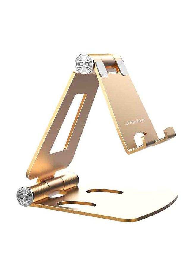 SMILEE Foldable Aluminum Cell Phone Stand Gold  - Image 1