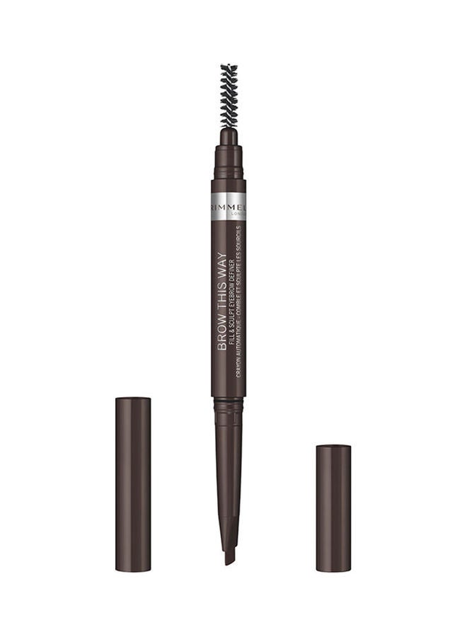 RIMMEL LONDON - Brow This Way Eyebrow Definer 003 Dark Brown - Image 1