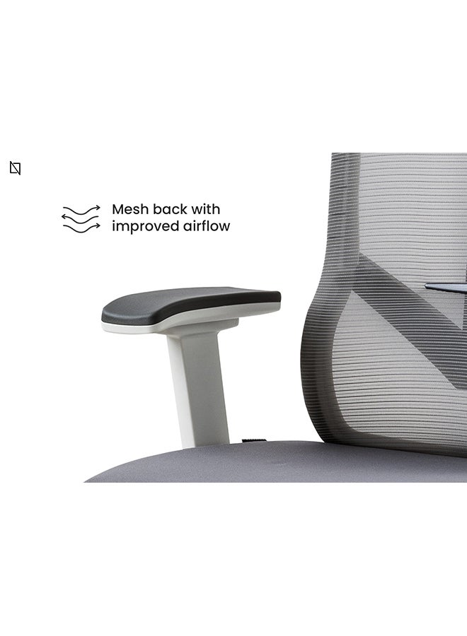 NAVODESK AERO Ergonomic Design Office Chair Light Grey 51cm - Image 2