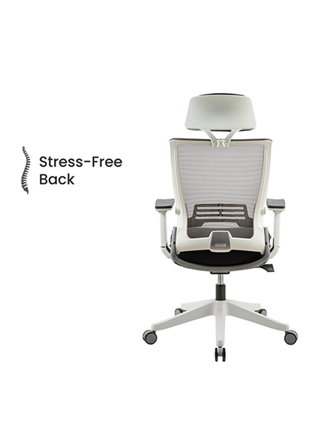 NAVODESK - KIKO Ergonomic Folding Office Chair Black/White 51cm - Image 1