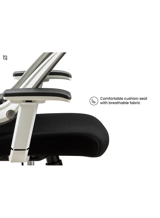 NAVODESK - KIKO Ergonomic Folding Office Chair Black/White 51cm - Image 1