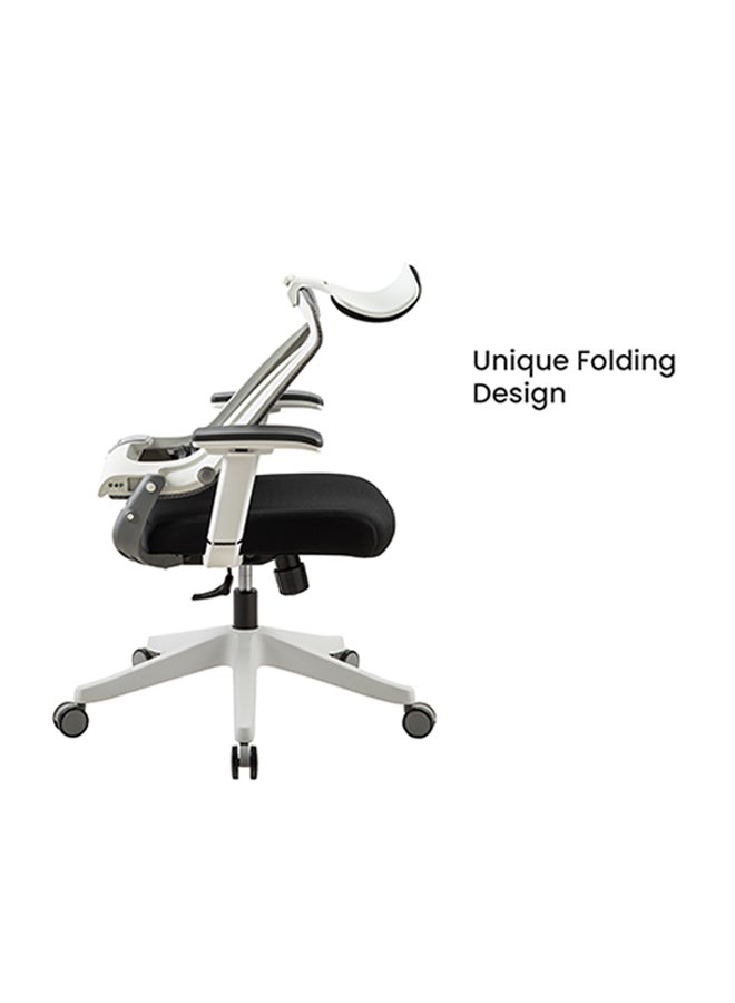 NAVODESK - KIKO Ergonomic Folding Office Chair Black/White 51cm - Image 1