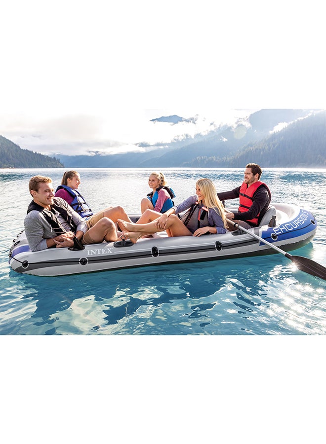 INTEX - INTEX Excursion Inflatable Boat Series: Includes Deluxe 54in Boat Oars and High-Output Pump – SuperTough PVC – Adjustable Seats with Backrest – Fishing Rod Holders – Welded Oar Locks - Image 1
