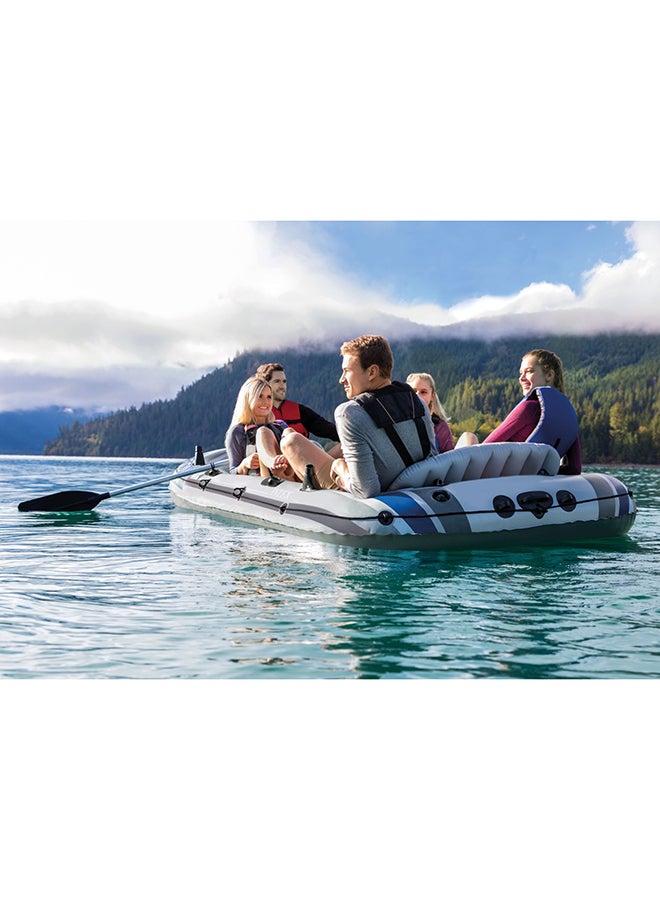 INTEX - INTEX Excursion Inflatable Boat Series: Includes Deluxe 54in Boat Oars and High-Output Pump – SuperTough PVC – Adjustable Seats with Backrest – Fishing Rod Holders – Welded Oar Locks - Image 1