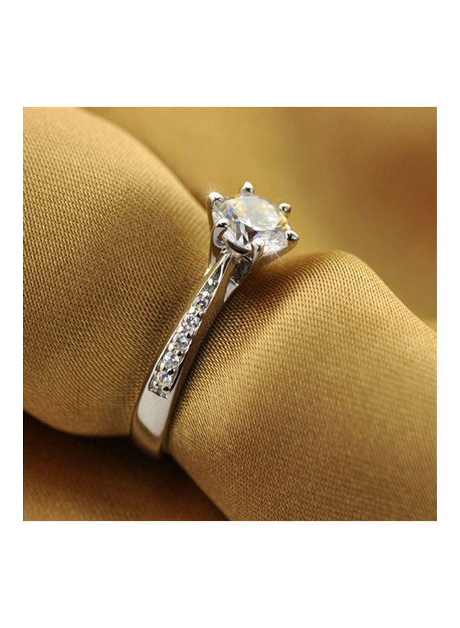 Crystal Zircon Diamond Ring