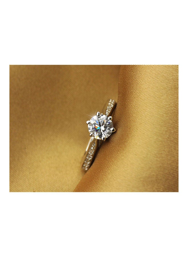 Crystal Zircon Diamond Ring