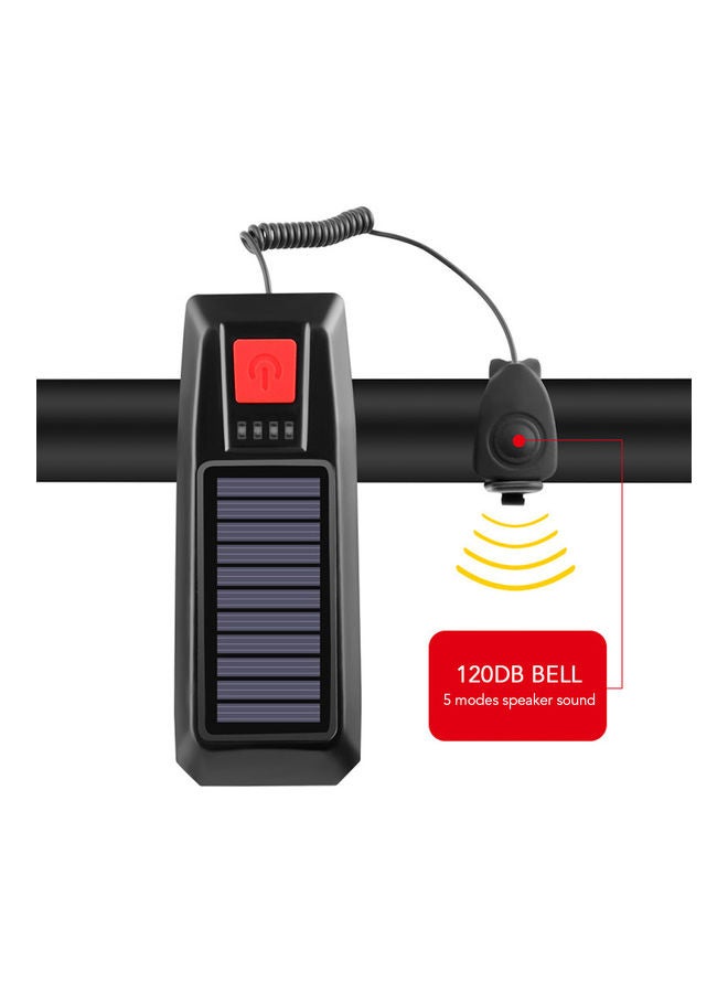 Waterproof Solar-USB Charging Bike Light Horn 11x4x3.5cm