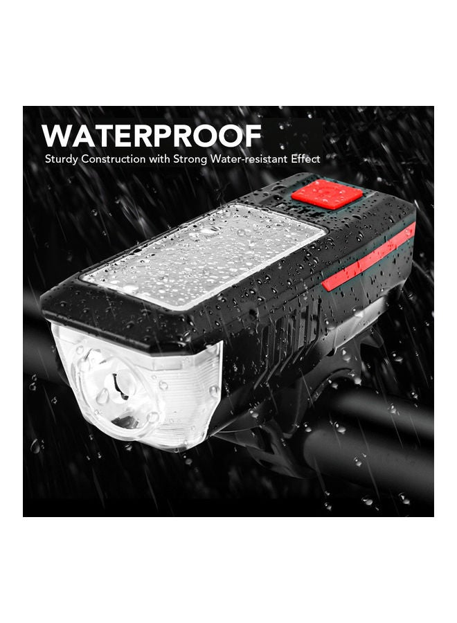 Waterproof Solar-USB Charging Bike Light Horn 11x4x3.5cm